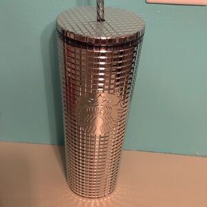 Starbucks Cold Cup SILVER Metallic 2023 Holiday Winter Chrome Venti 24 oz.